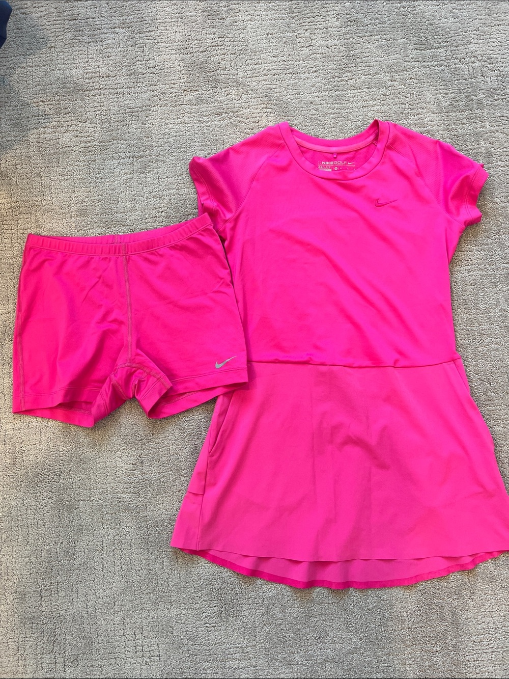 Nike Girls' Bright Pink Golf Dress with Shorts